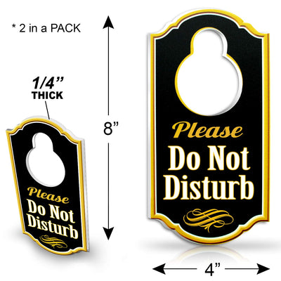 Bigtime Signs Please Do Not Disturb Door Hanger - 1/4 inch Thick Rigid PVC - 8 inch x 4