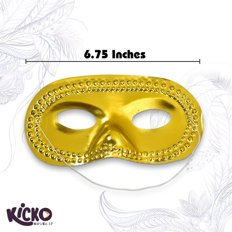 Kicko Metallic Half Mask Pack of 12 - Assorted Cool