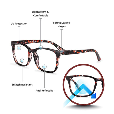 Blue-Light-Blocking-Reading-Glasses-Rose-Tortoise-1-00-Magnification-Computer-Glasses