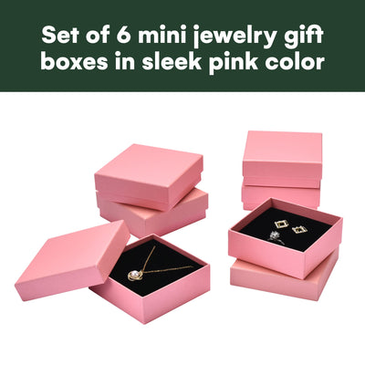 Jewelry Box Gift (6 Pack) - Small Cardboard Jewelry Boxes Packaging