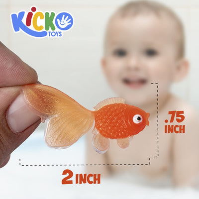 Kicko Plastic Vinyl Goldfish - Pack of 144 Assorted Neon Color Educational Toy - Enhance