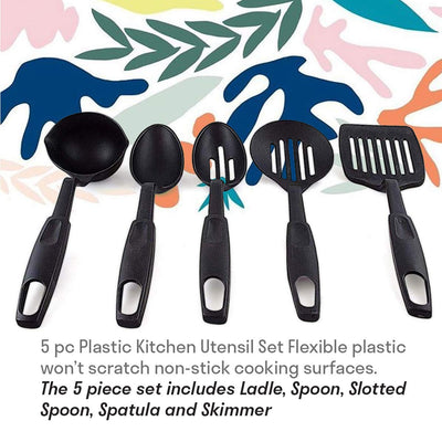 Kitch N' Wares Nylon Kitchen Utensils - Set of 5 - Non-Stick and Heat Resistant Tools