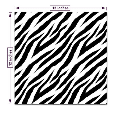 Safari Patterned Vinyl Sheets Animal Prints 4 Pack | Leopard Cheetah/Tiger Giraffe Zebra