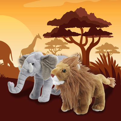 Safari Animals Stuffed Animals Jungle Animals Toys Set Of 4 Wild Animals Lion