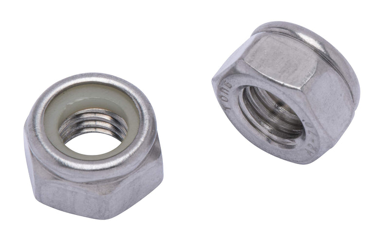 M8-1.25 Metric Stainless Lock Hex Nut, (100 Pack), 304 (18-8) Stainless Steel Lock Nuts