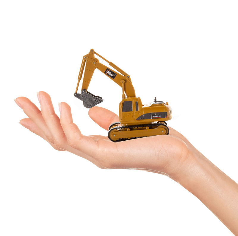 Top Race 4 Channel Mini Remote Control Excavator 1:64 Scale, Mini Construction Toys Series