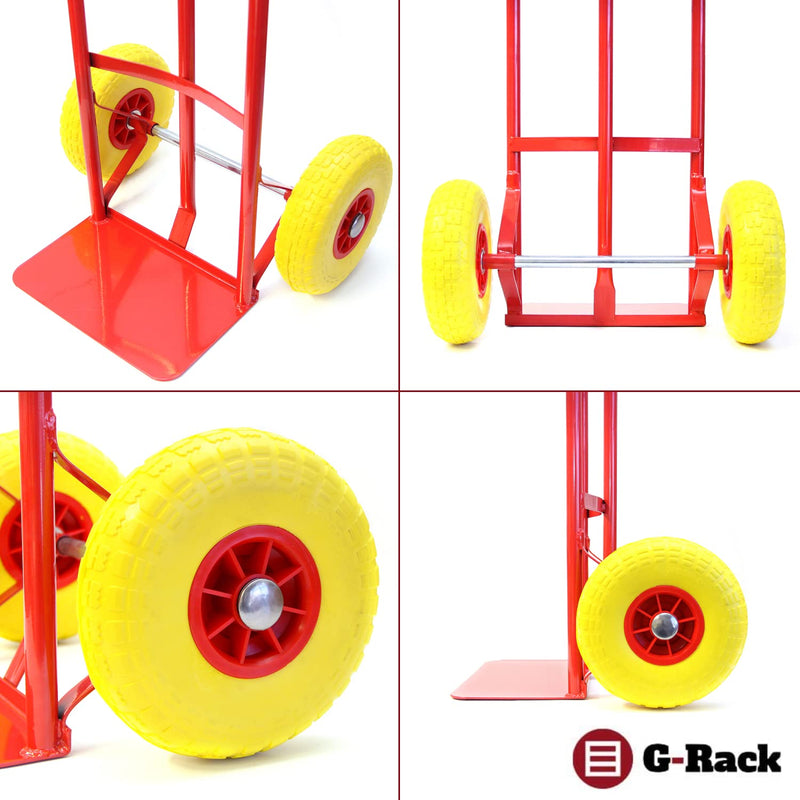 G-Rack P-Handle Hand Truck - High Back Steel Sack Barrow with Anti Puncture Tyres - Heavy