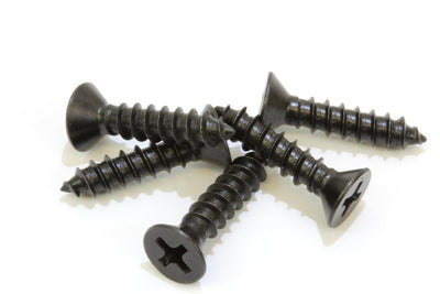 8 X 3/4'' Black Oxide Coated Stainless Flat Head Phillips Wood Screw, (100 pc), 18-8