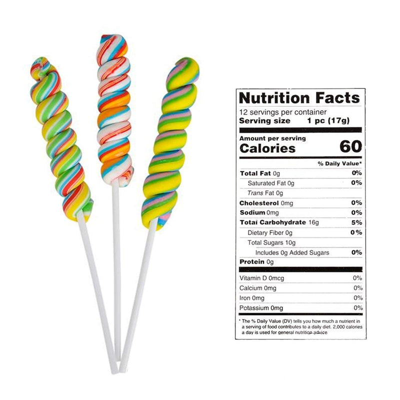 Kicko Twist Lollipops in Sticks - Pack of 12 3 Inch Flavored Lollipops in a Stick -