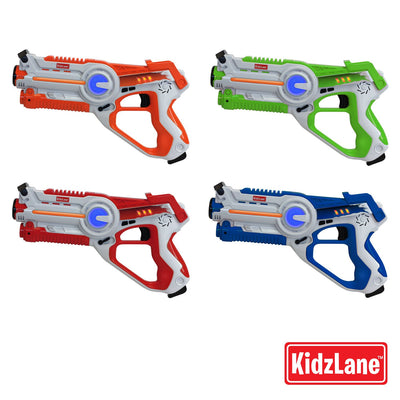 Kidzlane Laser Tag Guns Set of 4 | Lazer Tag Guns for Kids with 4 Team Players | Indoor