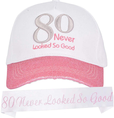 80th Birthday Gifts for Women, 80 Birthday Sash and Hat, 80th Birthday Decorations