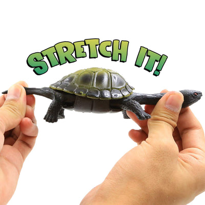 Kicko 4.5 Inch Stretch Turtle - 12 Rubbery Bony Animal Toy - Easter Basket Fillers, Pinata