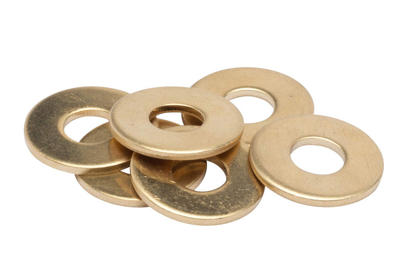 3/8" x 1" OD Brass Flat Washer, (25 Pack) - Choose Size, by Bolt