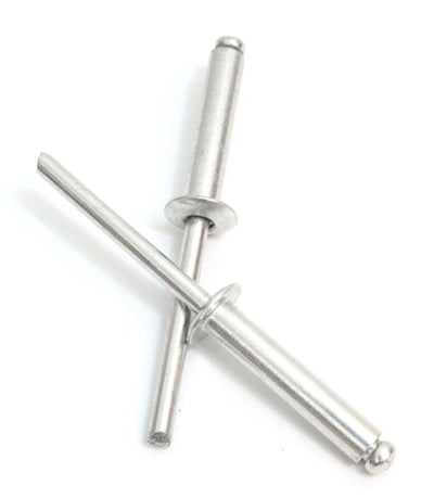 Rivets Aluminum, 1/8" x 1/4" Inch, (4-4) (100pc), Gap (0.188-0.250)", by Bolt Dropper