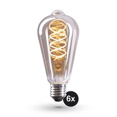 6 X Edison Light Bulb E26 Base Dimmable Incandescent Bulbs, 110v-130v, 50 Watt