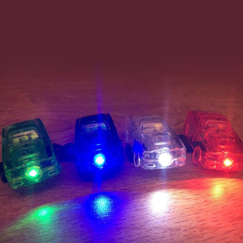 Kicko LED Car Finger Lights - 12 Pack, Assorted Colored Glowing Beams with Straps - Neon