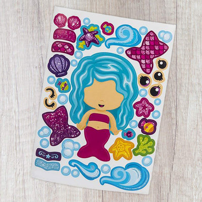 Kicko Make a Mermaid Sticker - Set of 24 Magical Sticker Sheet for Easter Basket Stuffer