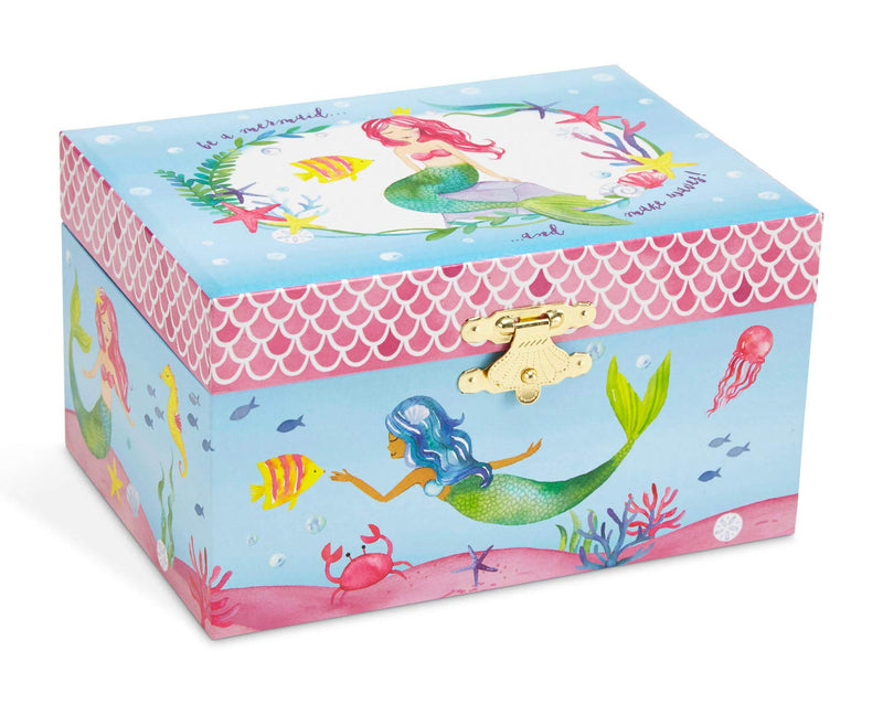 Jewelkeeper Mermaid Musical Jewelry Box, Underwater Design with Narwhal, Over the Waves