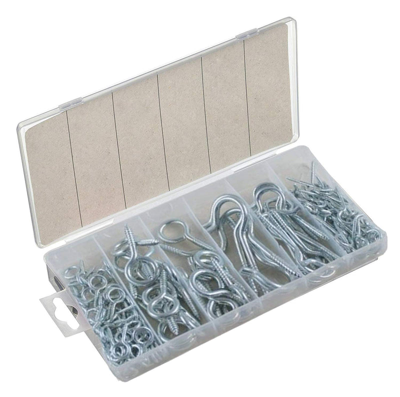 Katzco 151 Pieces Eye Bolt and Eye Hook Assortment  Durable Steel Construction