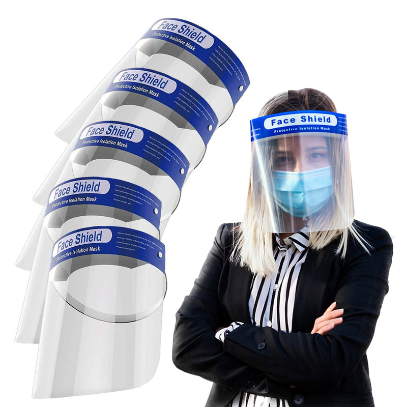 Katzco Reusable Face Shields - Clear Full Face Visor Mask - Face and Head Coverage - Ideal