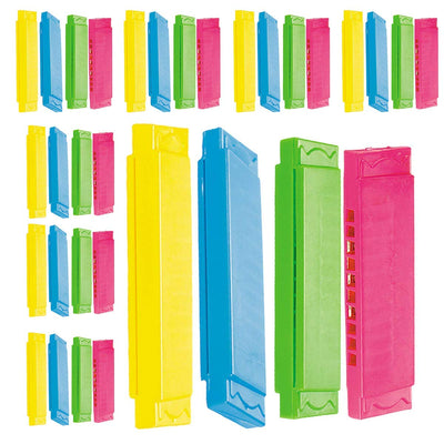 Kicko Plastic Harmonicas - Pack of 36 Colorful Wind Instrument for Beginners and Kids