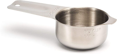 3/4 Cup Measuring Cup Stainless Steel Metal, Accurate, Engraved Markings Us