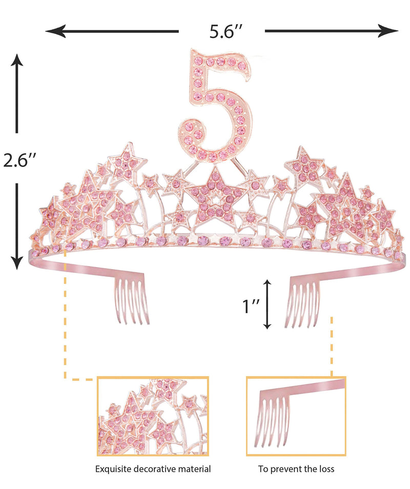 5th Birthday Gifts for Girls, 5th Birthday Tiara and Sash, 5th Birthday Decorations