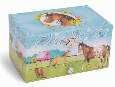 Jewelkeeper Horse Music Box & Little Girls Jewelry Set - 3 Horse Gifts