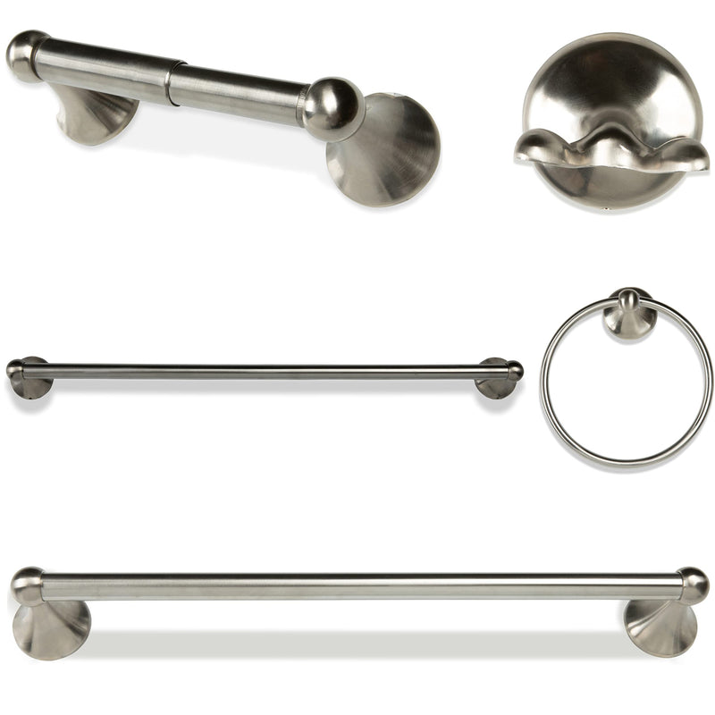 Bathroom Hardware Accessory Set Includes 24 Towel Bar, Toilet Paper Holder, Hand Towel