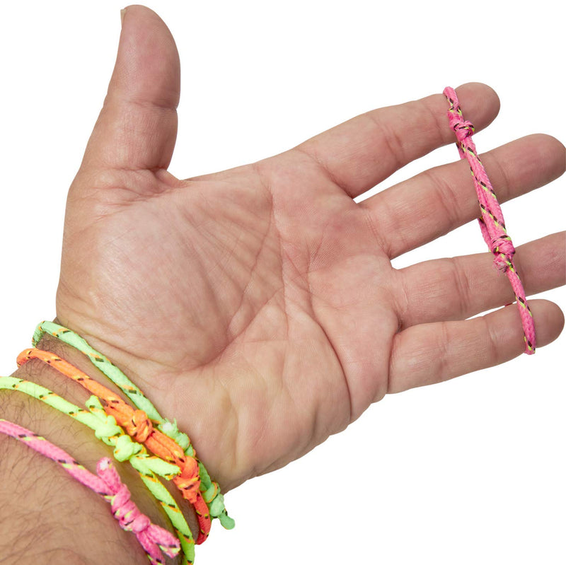 Kicko Neon Rope Friendship Bracelets - 12 Pack -Assorted Color - Personal Wear, Fashion