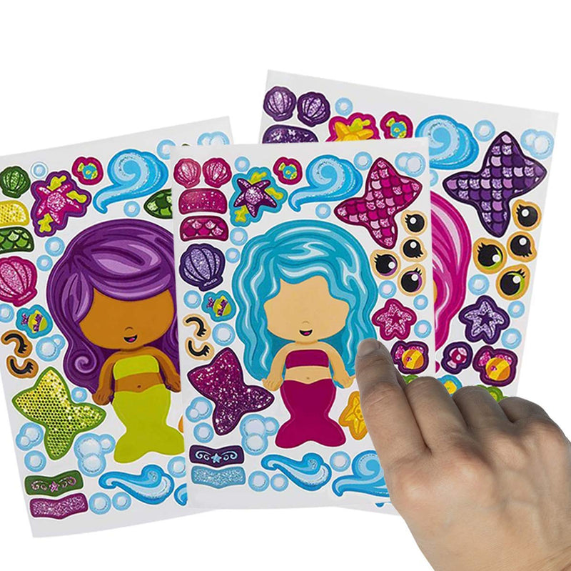 Kicko Make a Mermaid Sticker - Set of 24 Magical Sticker Sheet for Easter Basket Stuffer