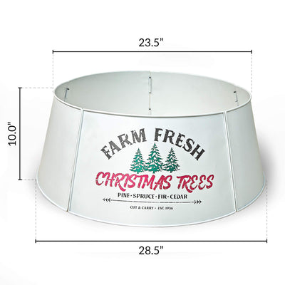 Hallops Galvanized Tree Collar - Large to Small Christmas Tree. Adjustable Metal Skirt