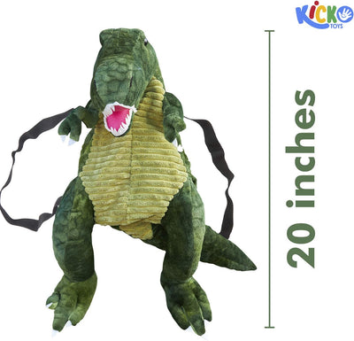 Kicko Realistic Plush T Rex Backpack - 1 Piece - 20 Inch - Lightweight School Bag