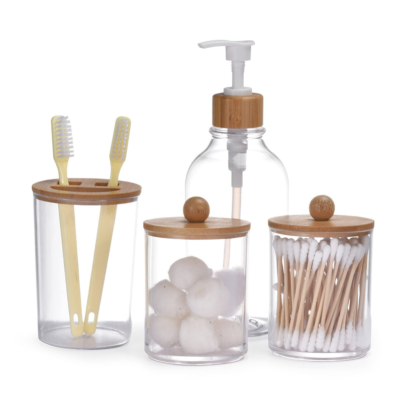 4pcs Bathroom Accessory Set - Soap Dispenser Accessories For Restroom Counter