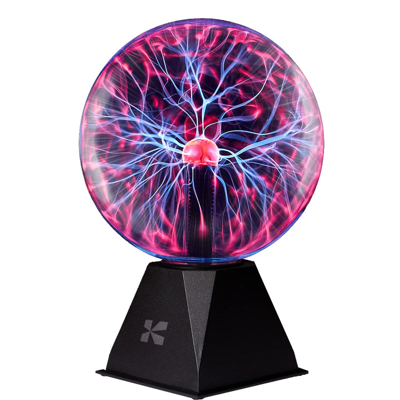 Katzco 8 Inch Plasma Ball - Static Electricity in a Vacuum Pressurized Glass Globe