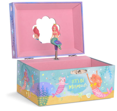 Jewelkeeper Girl's Musical Rainbow Mermaid Jewelry Box, Gold Foil Design, Over the Waves