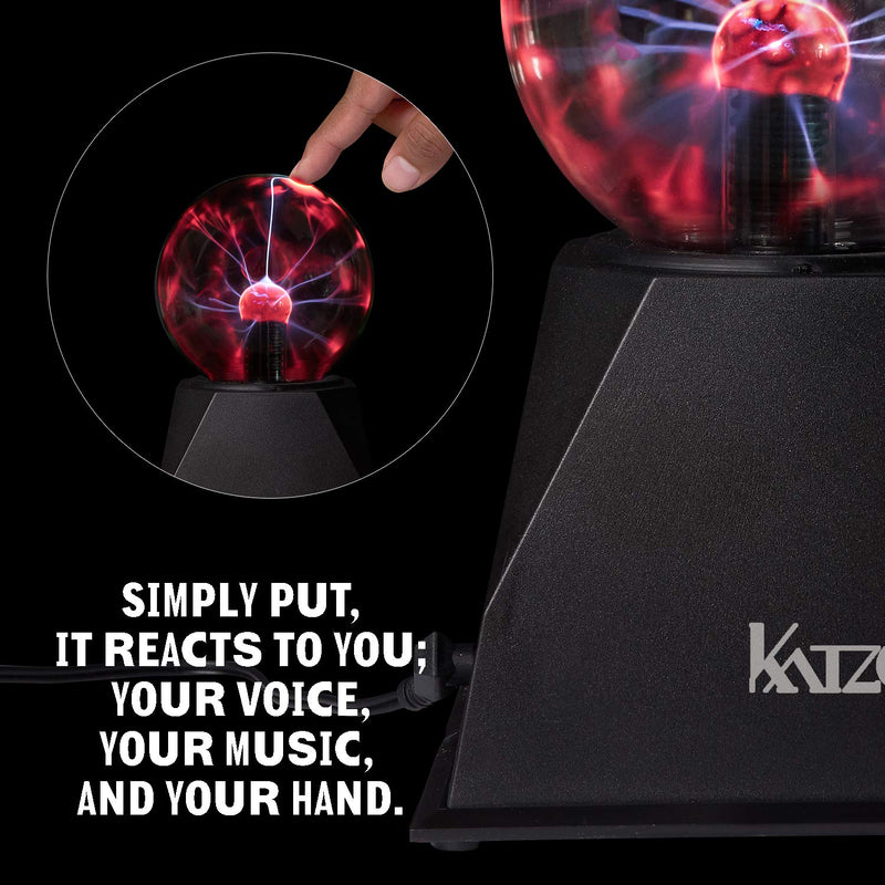 Katzco Plasma Ball with Bulb - 7.5 Inch - Nebula, Thunder Lightning, Plug-in -