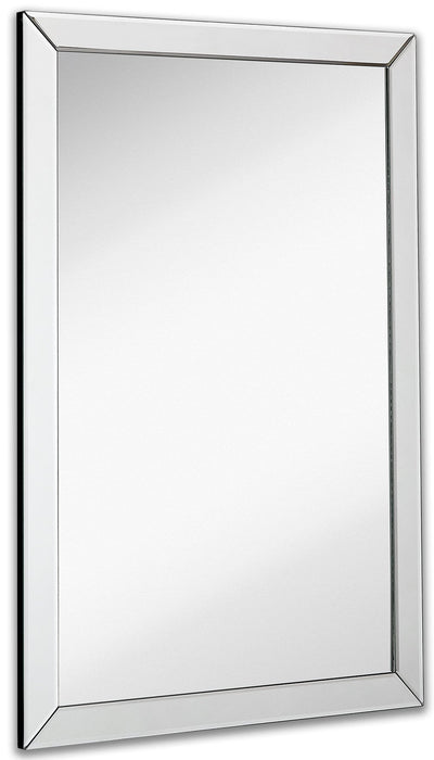 Large Flat Framed Wall Mirror With 2 Inch Edge Beveled Mirror Frame | Premium Silver