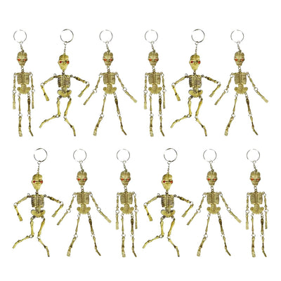 Kicko Skeleton Keychain - 12 Pack Mini Backpack Hook - Keyring for Bag and Belt Loop