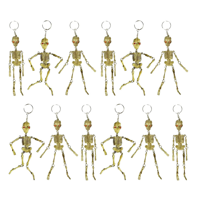 Kicko Skeleton Keychain - 12 Pack Mini Backpack Hook - Keyring for Bag and Belt Loop