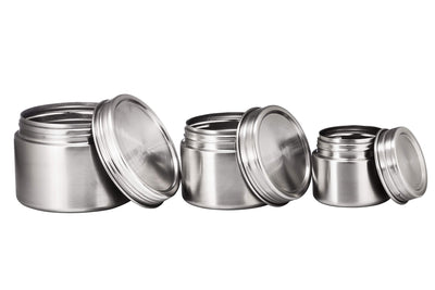 Stainless Steel Food Storage Containers - Set of 3 (8 oz, 16 oz, 24 oz) - Airtight, Leak