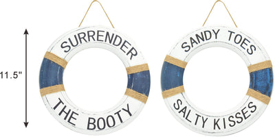 Lifesaver Rings Surrender The Booty & Sandy Toes, Salty Kisses, Sign Pool Decorations