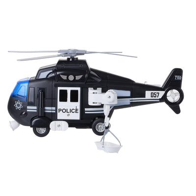 Friction Powered Emergency Police Rescue Vehicles Toy Set, Includes Police Car