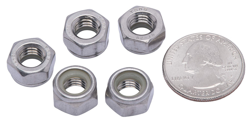 M8-1.25 Metric Stainless Lock Hex Nut, (100 Pack), 304 (18-8) Stainless Steel Lock Nuts