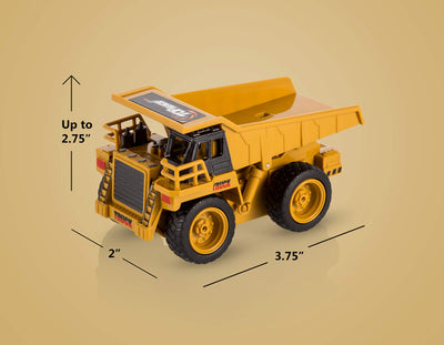 Top Race 4 Channel Mini Remote Control Dump Truck 1:64 Scale, Mini Construction Toys