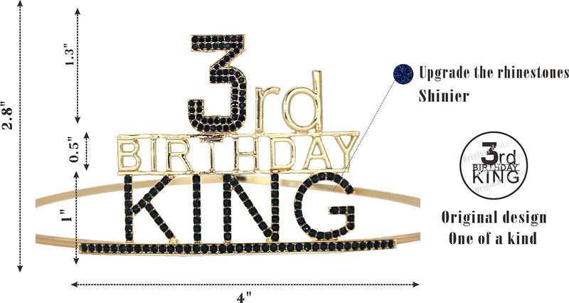 3 Birthday Boy, Birthday Crown for Boys 3, 3rd Birthday Party Supplies Boy 3rd Birthday