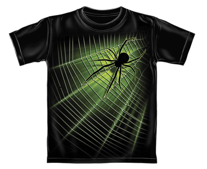 Giant Spider Web Glow in The Dark Adult Tee Shirt (Adult Large