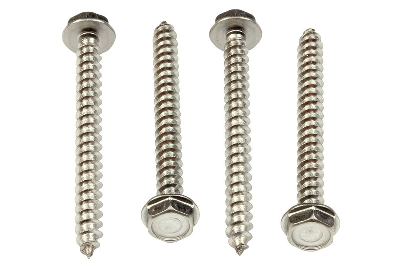 10 X 2" Stainless Indented Hex Washer Head Screw, (25 pc), 18-8 (304) Stainless Steel