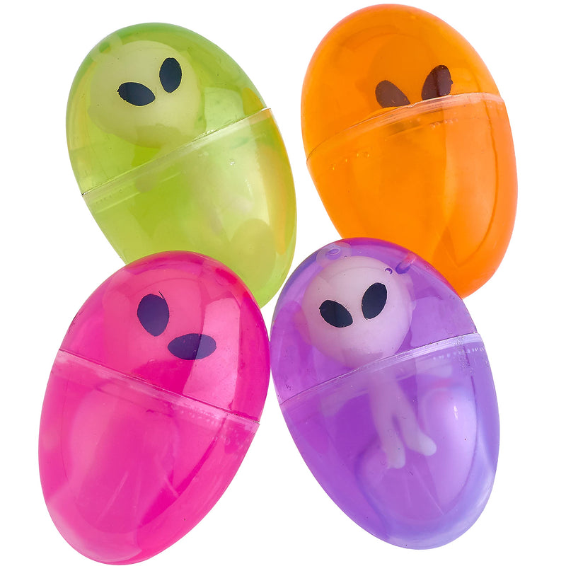 Kicko Glow in The Dark Baby Alien Putty Egg - Pack of 12 Colored, Gooey, and Squishy Putty