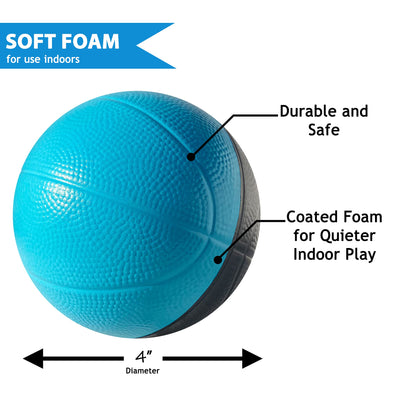 4" Foam Mini Basketball Balls for Mini Hoop Basketball or Over The Door Basketball Hoop